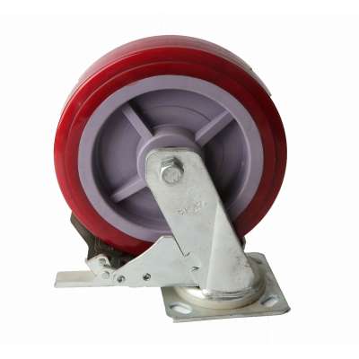 heavy duty rigid caster wheel with locks for trolley