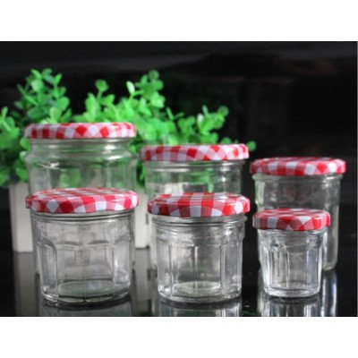 2018 Hot Popular glass candy jar with metal lid